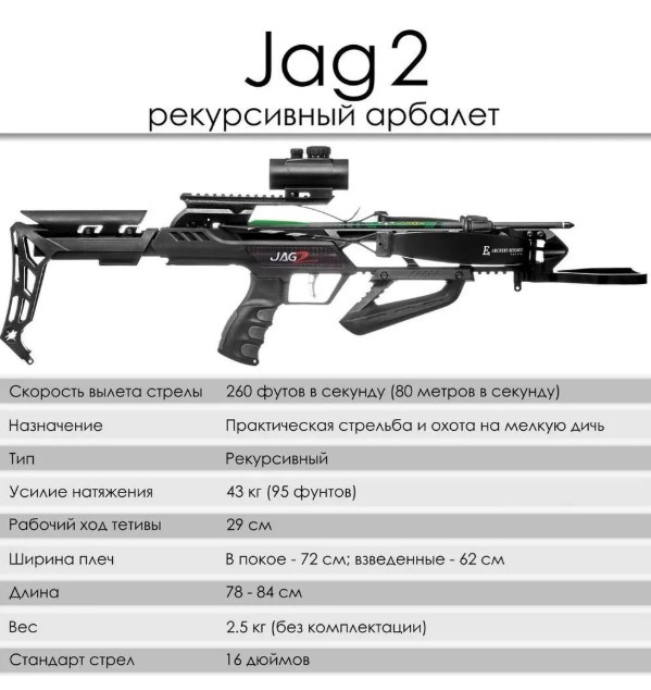 Купить Арбалет рекурсивный Ek Jag 2 Pro (Скорпион 2) черный (c ...